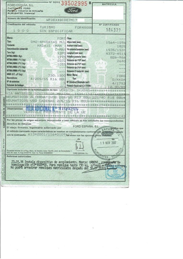 Caja cambios Ford C-Max (CB3)