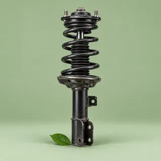 Amortiguador usado sobre fondo verde